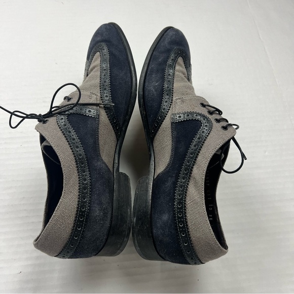 Salvatore Ferragamo Men’s 10 Mixed Media Wingtips Derbies Shoes - Picture 4 of 11